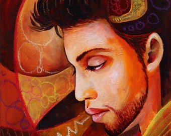 Original Oil Painting Singer Wall Decor Prince Artistic Painting Portrait Contemporary Original Abstract American Pop Culture Art on Canvas