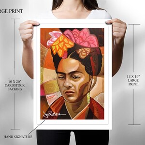 Frida Kahlo Home Decor Contemporary Art Print Portrait Mexican Home Decor Modern Art Print Giclee by Artist J.D. Estrada aka John Zender image 8