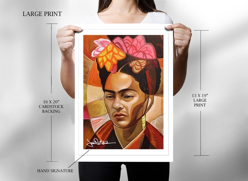 Frida Kahlo Home Decor Contemporary Art Print Portrait Mexican Home Decor Modern Art Print Giclee by Artist J.D. Estrada aka John Zender image 8