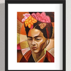 Frida Kahlo Home Decor Contemporary Art Print Portrait Mexican Home Decor Modern Art Print Giclee by Artist J.D. Estrada aka John Zender image 1