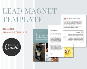 Bearbeitbares Lead Magnet Canva Template für Coaches, Kursersteller & Entrepreneurs Tipps Freebie PDF Download Email List Builder