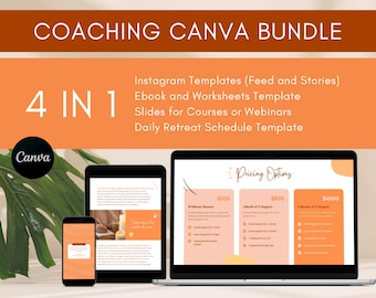 Coaching Bundle Canva Templates For Coaches Templates Slides for Webinar Online Courses Instagram Canva Templates Colorful Ebook for Coaches
