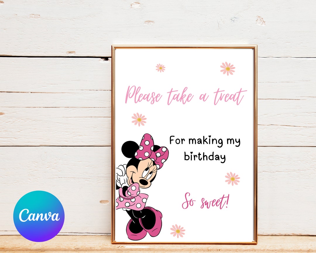 Minnie Mouse Party Sign Printable Editable - Etsy