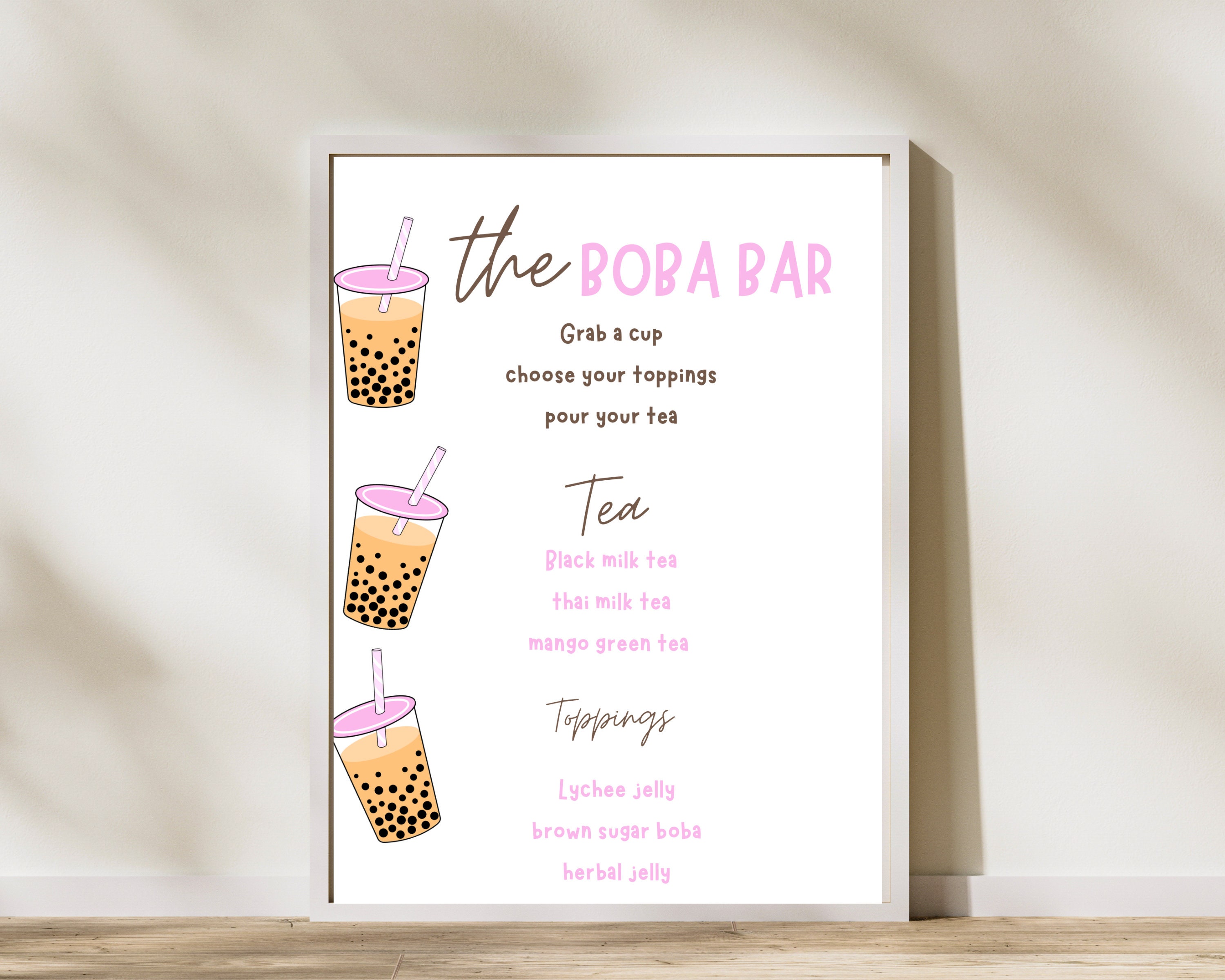 Boba Tea Menu Template Printable Editable Etsy Boba Tea Menu Template Printable Editable Etsy