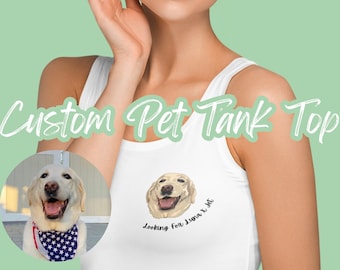 Custom Pet Tank Pet Photo | Personalized Dog Shirt | Custom Dog T Shirts for Humans | Custom Dog Shirt | Fourth of July | Gift for Mom