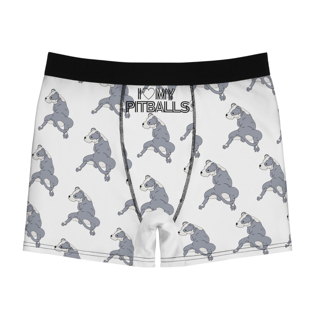 I Love My Pitballs Dad Joke Boxer Briefs Funny Dog Print Underwear