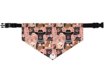 Cowboys Bandana | Dog Apparel | Summer Bandana | Cute Pitbulls in Cowboy Hats | Western Dog Clothes