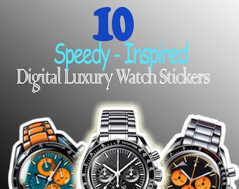 10 e-stickers digitales de relojes de lujo de apariencia rápida para amantes de los relojes de lujo y geeks