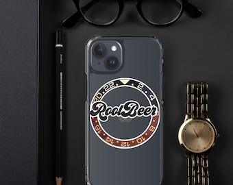 Funda transparente de lujo para iPhone® Root Beer