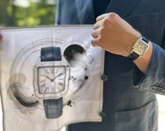 Pañuelo de bolsillo Santos de edición limitada, pañuelo para blazer, chaqueta, traje para amantes de los relojes de lujo