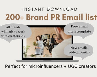 200+ Instagram Influencer Brand Email List, Brand Contact List For Fashion Lifestyle Beauty Blogger, UGC, Hot Tiktoker, Personal Branding