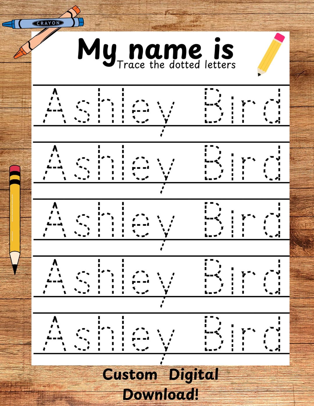 Custom Name & Handwriting Practice #pre-k #kindergarten - Etsy