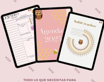 Agenda Digital 2025- planificador mensual y diario, vision board, finanzas y hábitos, descarga instantánea