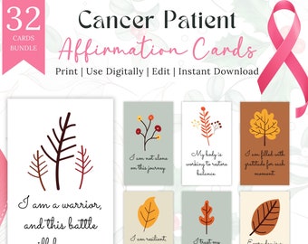 Cancer Affirmation Cards: Survivor Motivation, Prayer (Digital Download)