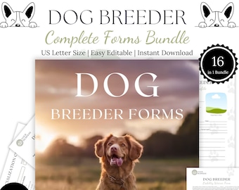 Dog Breeder Forms Bundle: Puppy Contract, Whelping Chart (Digital Download)