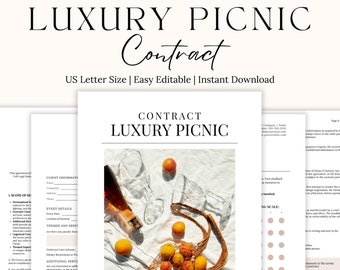 Plantilla editable de contrato de picnic de lujo: Carta de EE. UU. (Descarga digital)