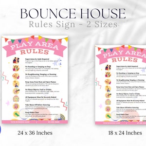 Outdoor Bounce House Rules Sign | Printable Kids Play Rules | Soft Play ...