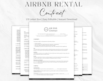 Modèle de contrat de location Airbnb : contrat de location saisonnière (téléchargement numérique)