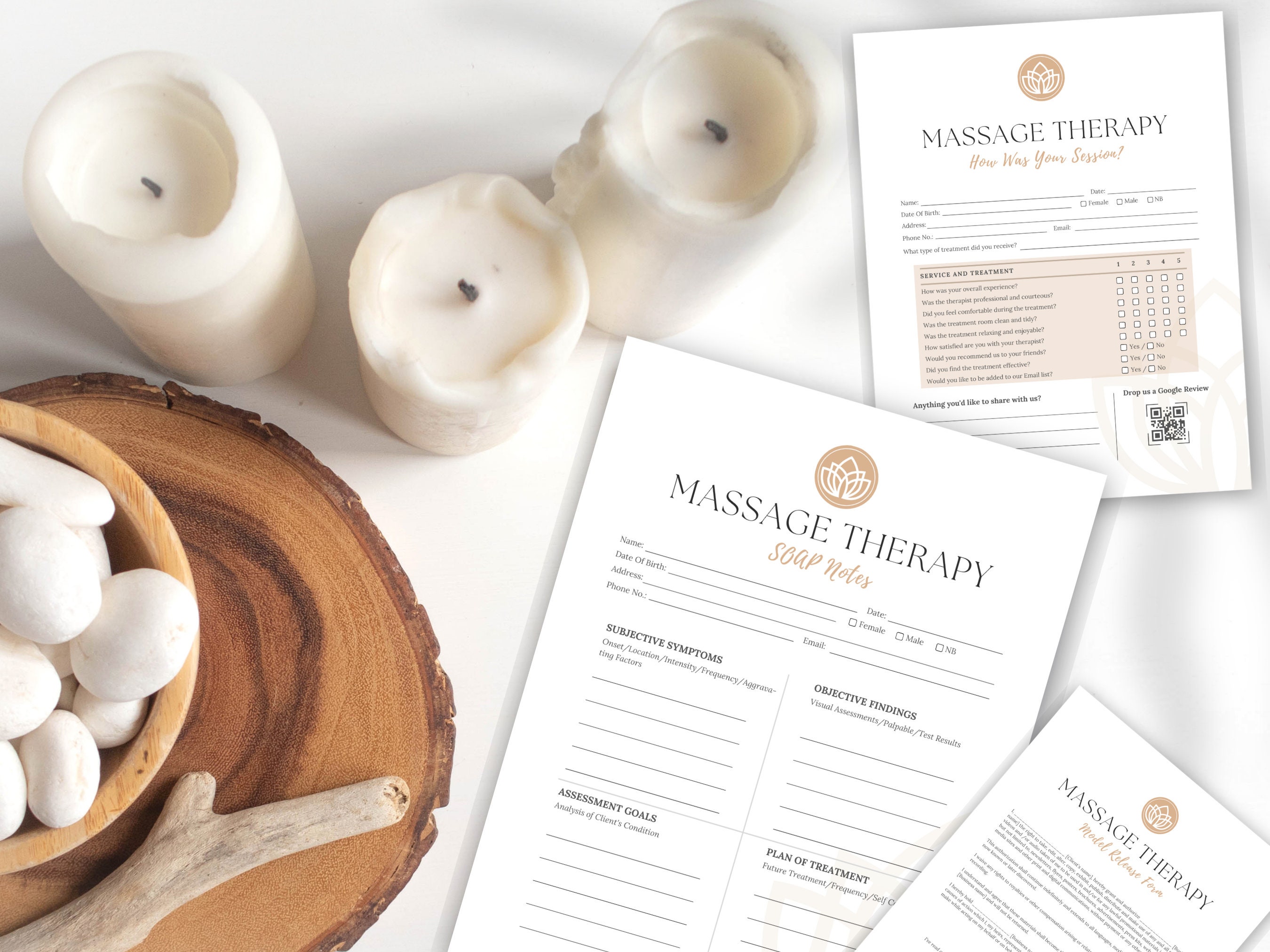 Professional Massage Therapy Forms Bundle, Massage Therapist Contract ...