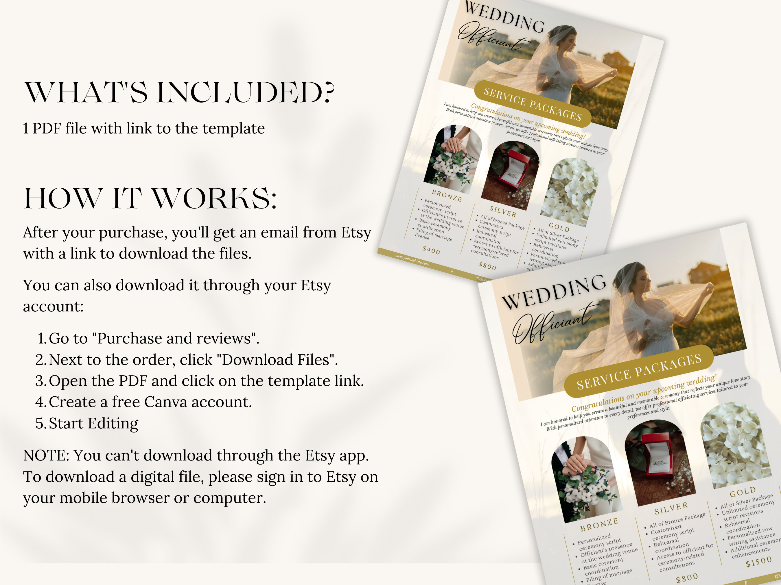 Wedding Officiant Flyer, Wedding Registrar Services, Nuptial Business ...