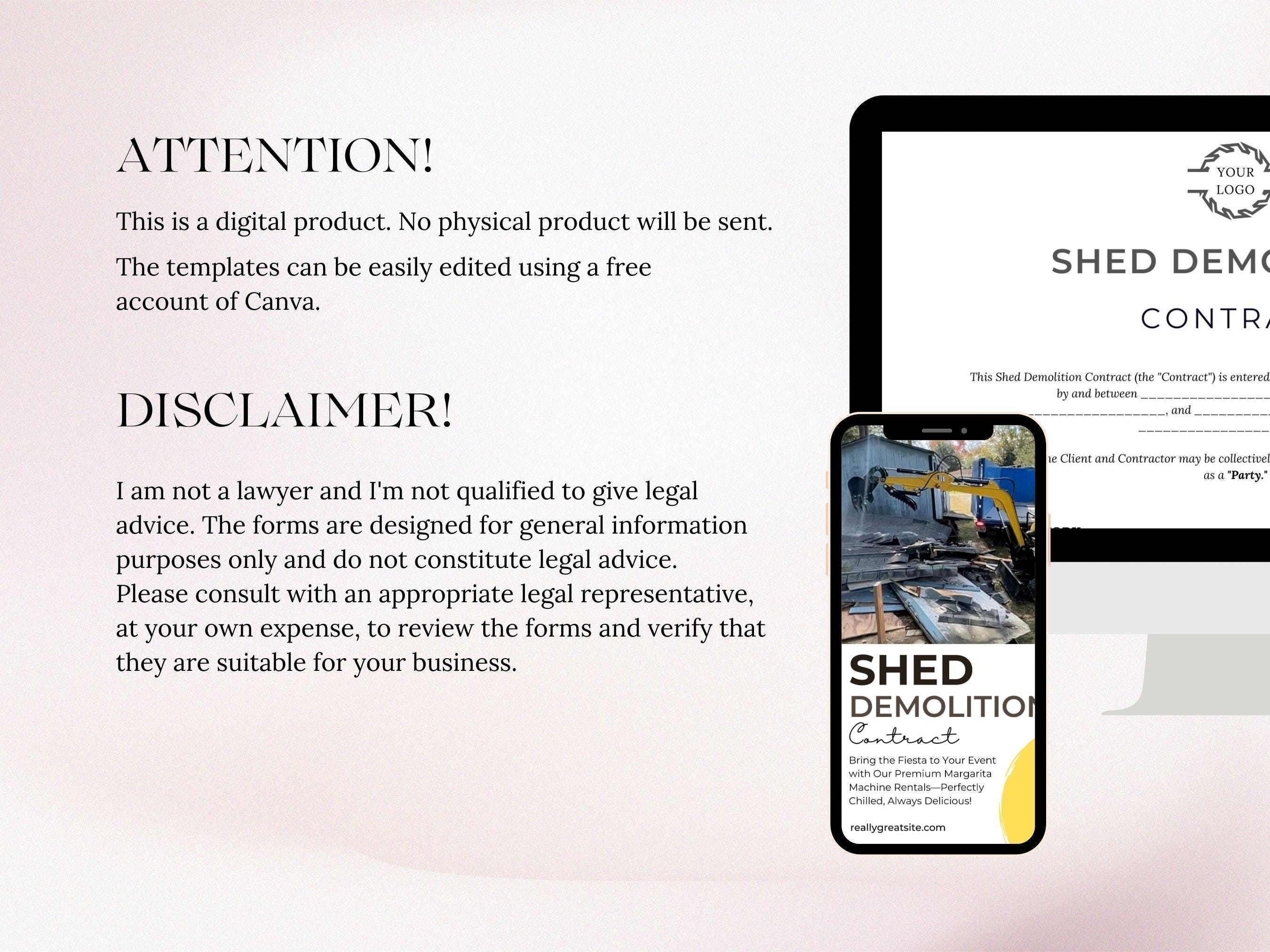 Shed Demolition Contract Template Predemolition Checklist (digital