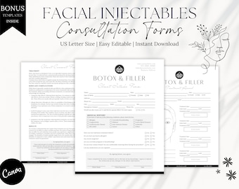 Facial Injectables Consultation Forms: Botox Treatment Record (Canva Template)