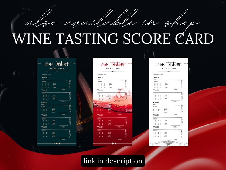 Printable Wine Tasting Placemat, Wine Tasting Score Sheet, Wine Tasting Coaster, Wine Party ...