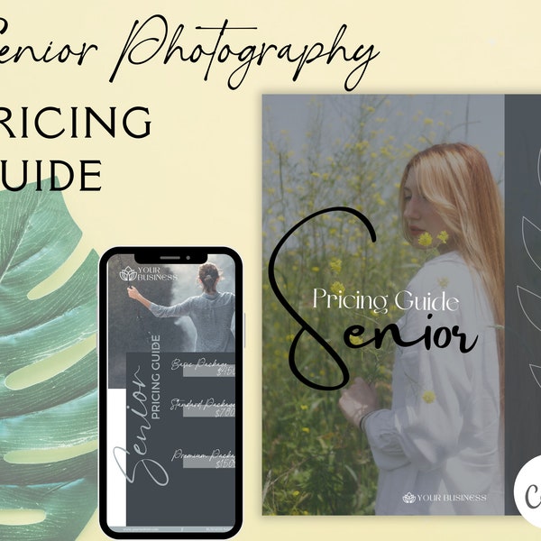 Professional School Photography Pricing Guide, Senior Photography Price List, Graduation photography, College photography, Photography flyer