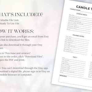 Candle Testing Notes Sheet Template: Customizable Canva (digital ...