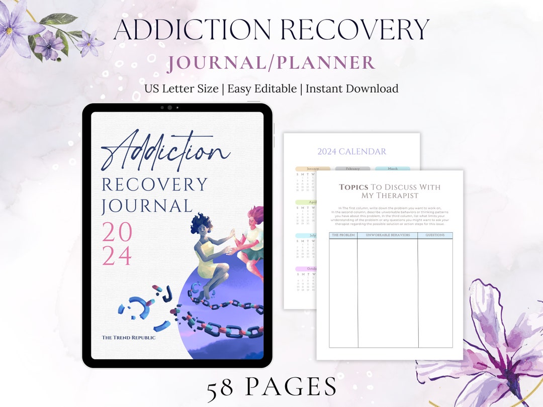 Addiction Recovery Planner, Sobriety and Substance Abuse Journal ...