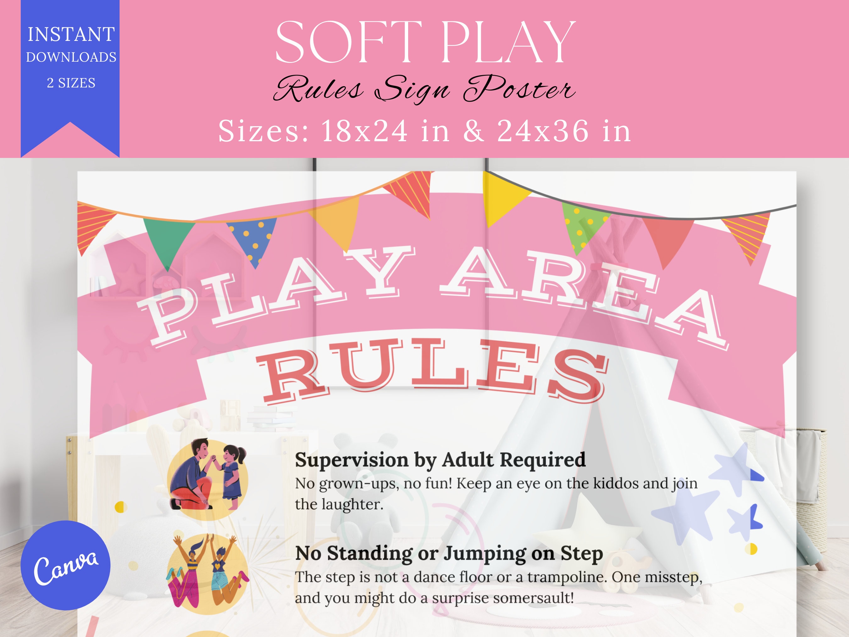 Soft Play Rules Sign Indoor Playground House Rules Sign Childrens Party