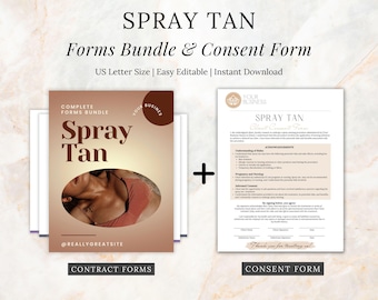 Spray Tan Forms Bundle: Client Intake, Consent, Aftercare (Digital Download)