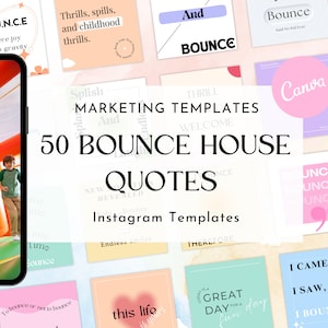 Bounce House Quotes Instagram Templates | Bounce House Marketing | Bounce House Social Media Templates | Funny, witty and attractive quotes