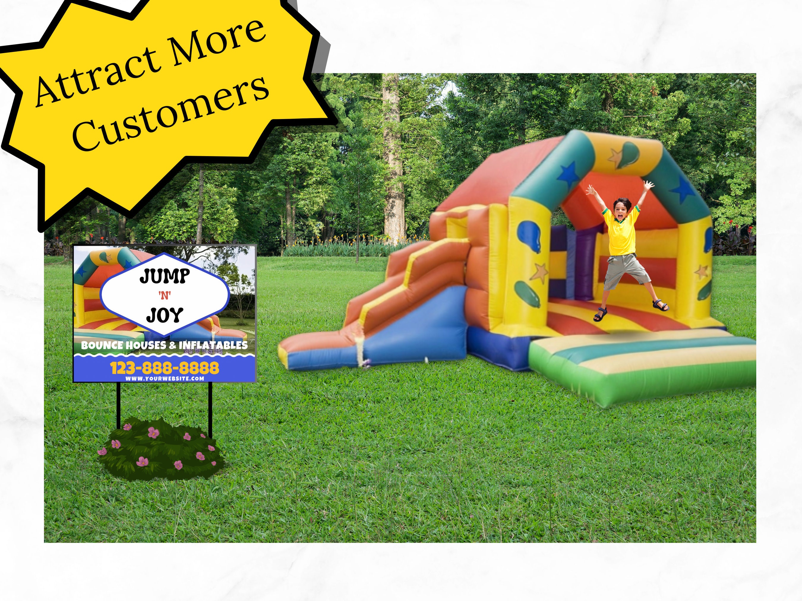 Editable Bounce House Marketing Pack Bounce House Business Yard Signs