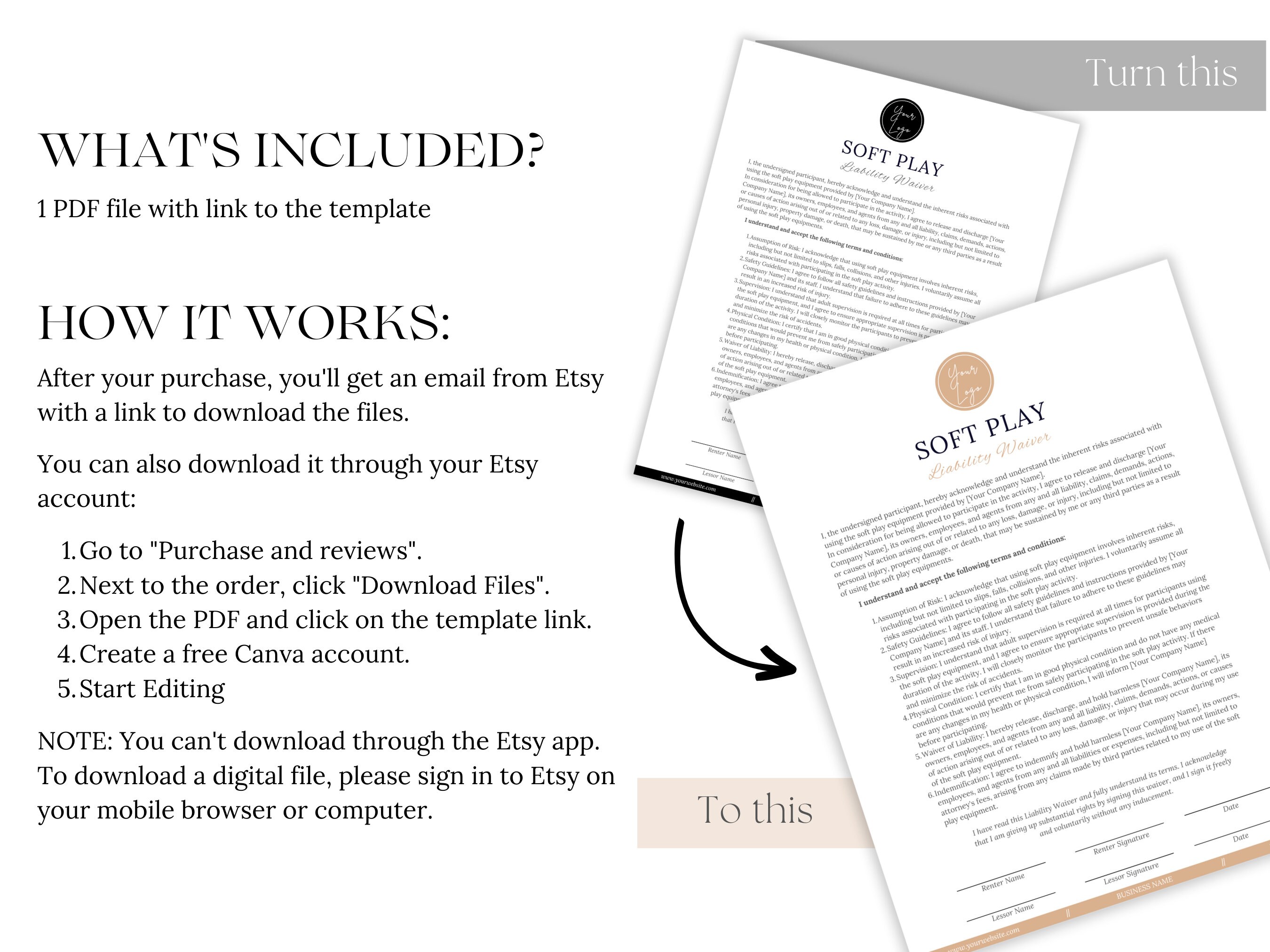 Soft Play Waiver Form Indoor Playground Release of Liability - Etsy ...