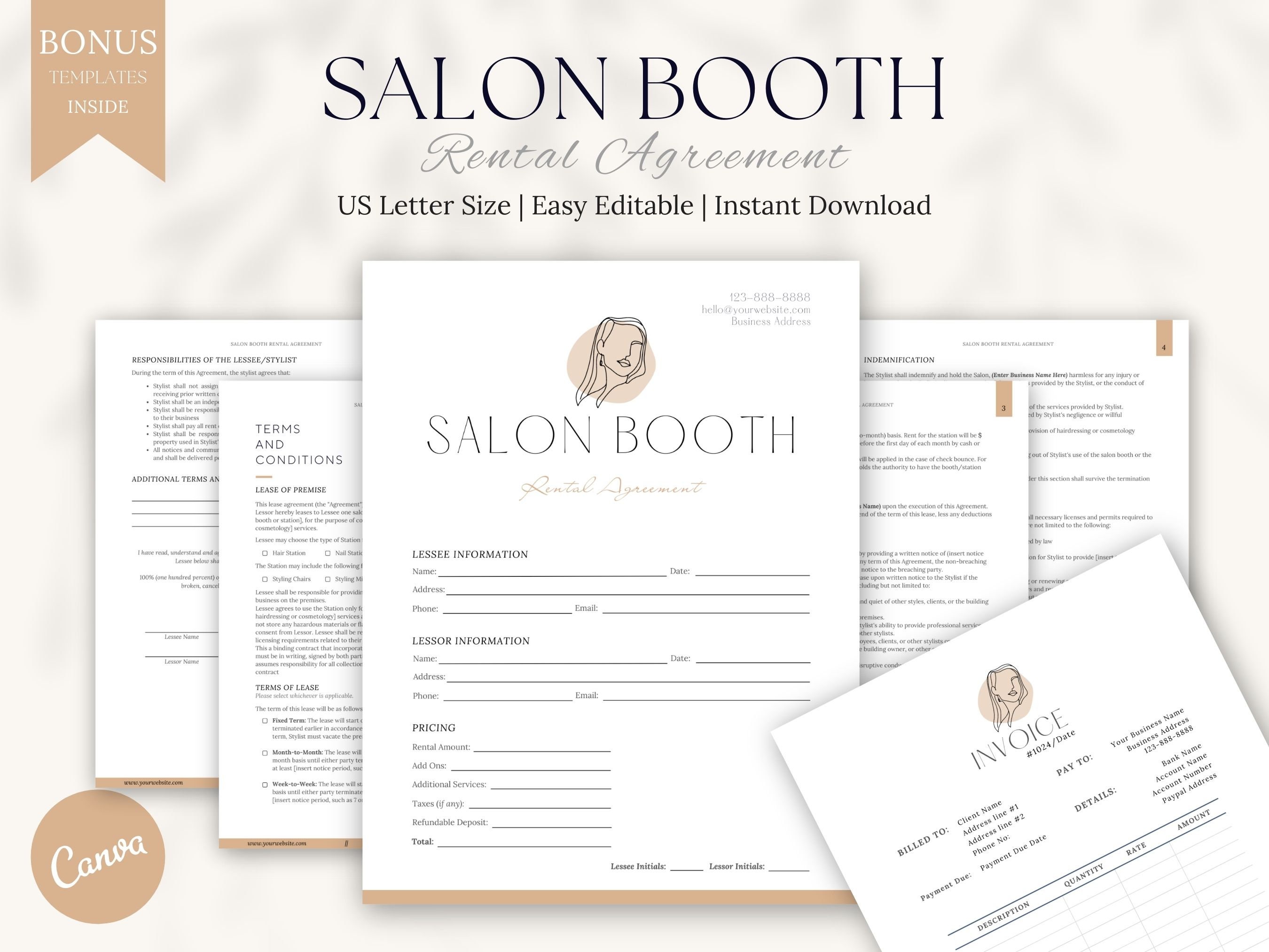 Salon Booth Rental Contract Agreement Form Beauty Booth Rental Hair