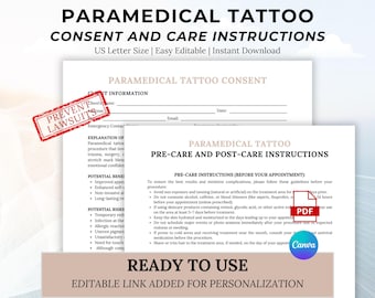 Paramedical Tattoo Consent Form: Artist Liability Waiver (Digital Download)