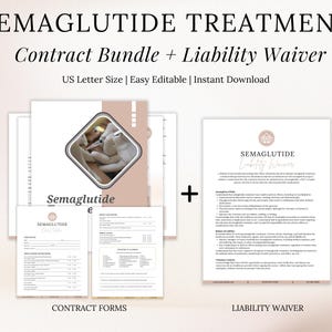 以下が含まれることがあります： セマグルチド治療のための印刷可能な契約バンドルと免責事項。バンドルには、契約書と免責事項が含まれています。フォームはUSレターサイズで、簡単に編集できます。