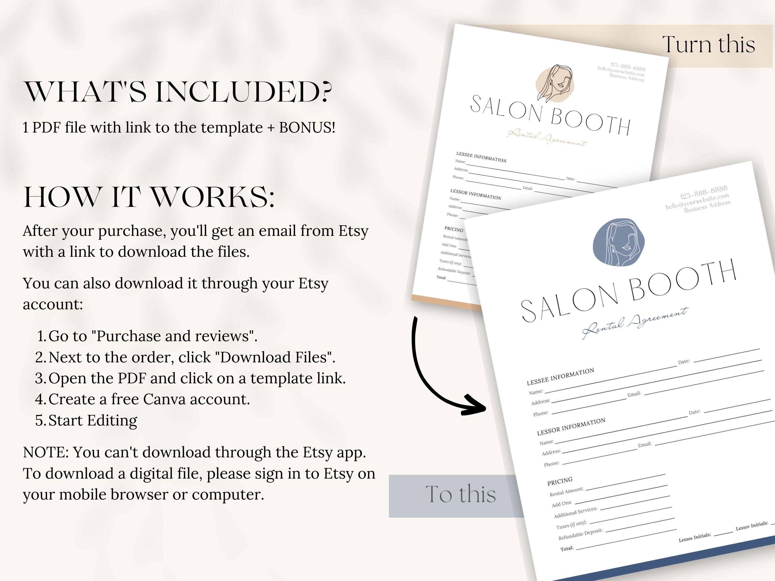 Salon Booth Rental Contract Agreement Form Beauty Booth Rental Hair