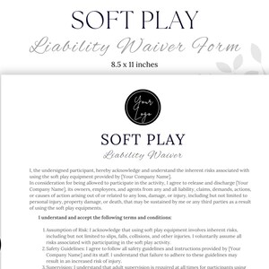 Soft Play Waiver Form Indoor Playground Release of Liability - Etsy