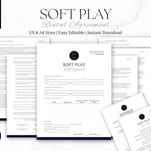 Professional Soft Play Rental Contract Agreement Template | Editable Lease Contract | Soft Play Equipment Rental | Inflatable Lease Contract