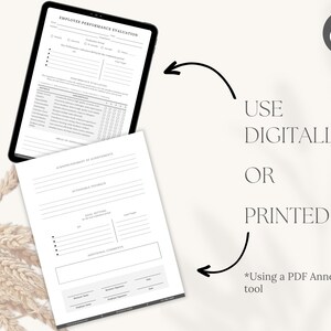 Printable Employee Evaluation Form, Monthly Quarterly Annual Evaluation ...