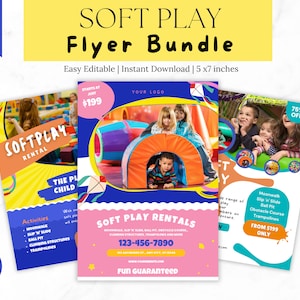 Opblaasbare bedrijfsflyer, springkussen, binnenspeeltuin, flyer verhuur ballenbak, softplay, springkussens, softplay zakelijke marketing