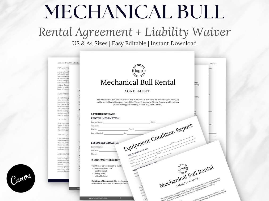 Nfu Bull Insurance Form.pdf Mechanical Bull Rental Agreement Template: Liability Waiver & Safety ...
