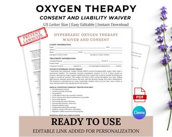 Hyperbaric Oxygen Therapy Consent Form: HBOT Waiver (Canva Template Digital Download)