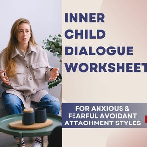Inner Child Healing Worksheet PDF, Attachment Style Therapy Tool, Inner Child Journal Prompts, Emotional Healing, Shadow Work for Trauma