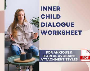 Inner Child Healing Worksheet: Attachment Therapy, Shadow Work (Canva PDF Template Digital Download)