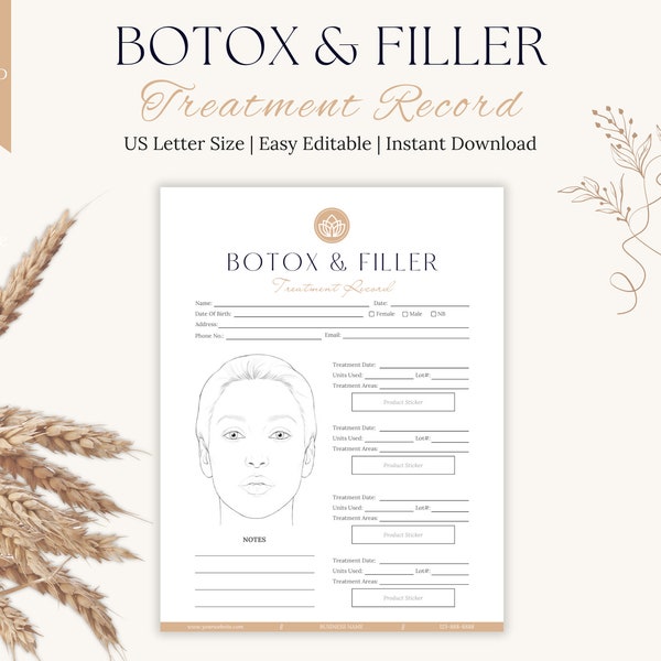Patient Chart Botox Etsy Canada