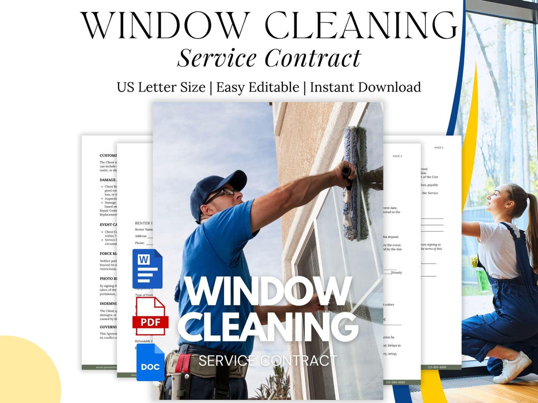 Window Washing Contract Example Window Cleaning Service Contract Template: Commercial & Residential ...