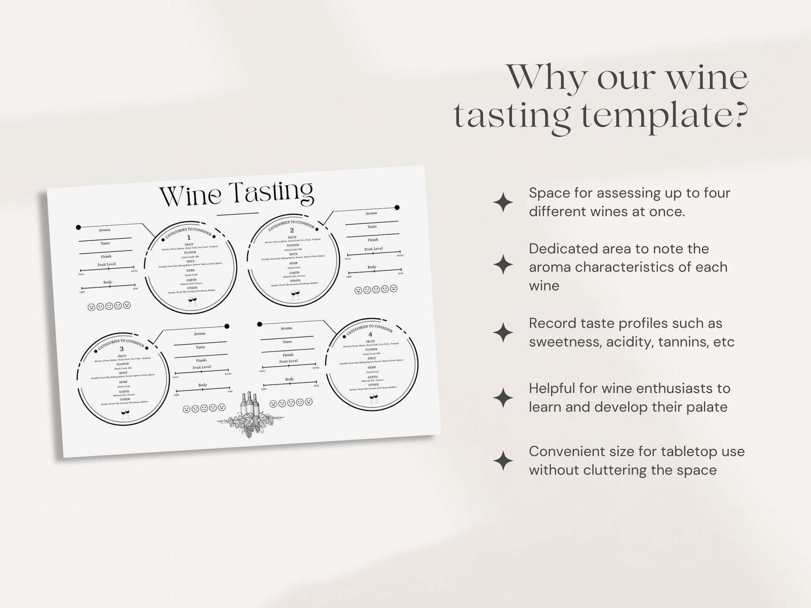 Printable Wine Tasting Placemat, Wine Tasting Score Sheet, Wine Tasting Coaster, Wine Party ...